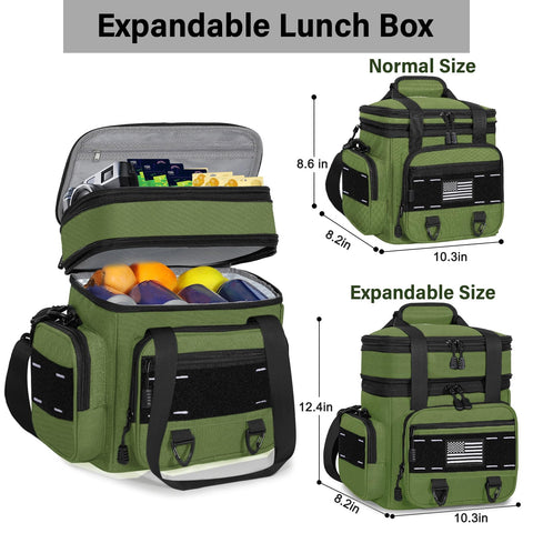 TENKIST caja de almuerzo expandible, tejido Oxford resistente para uso diario