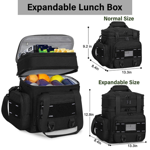 tenkist lonchera táctica expandible, aislamiento interior para mantener comida