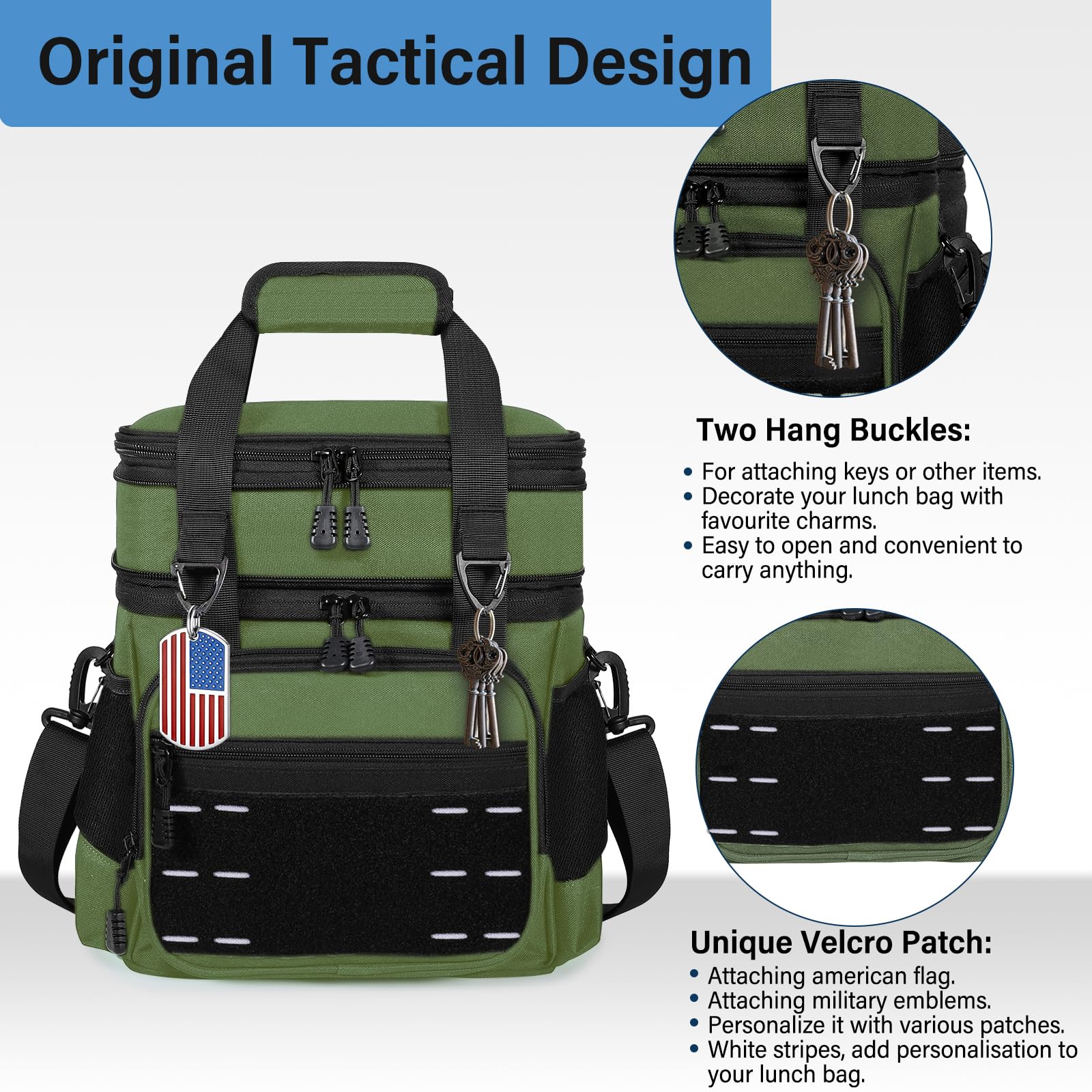 TENKIST Lunchbox con parche táctico destacable para personalización