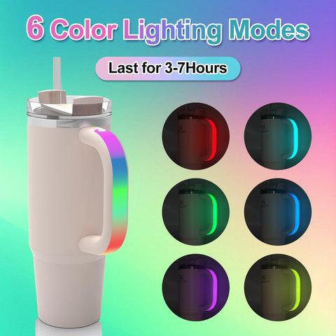Tenlary manija iluminada para Stanley 40oz en azul, mejora visibilidad en camping