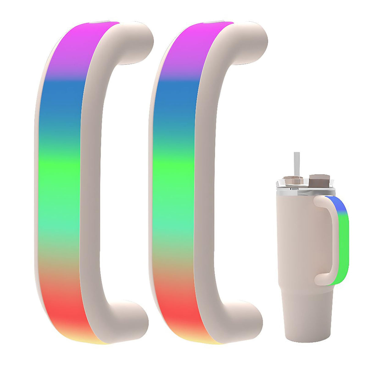 Tenlary manija iluminada para Stanley 40oz en rosa, ideal para fiestas nocturnas al aire libre