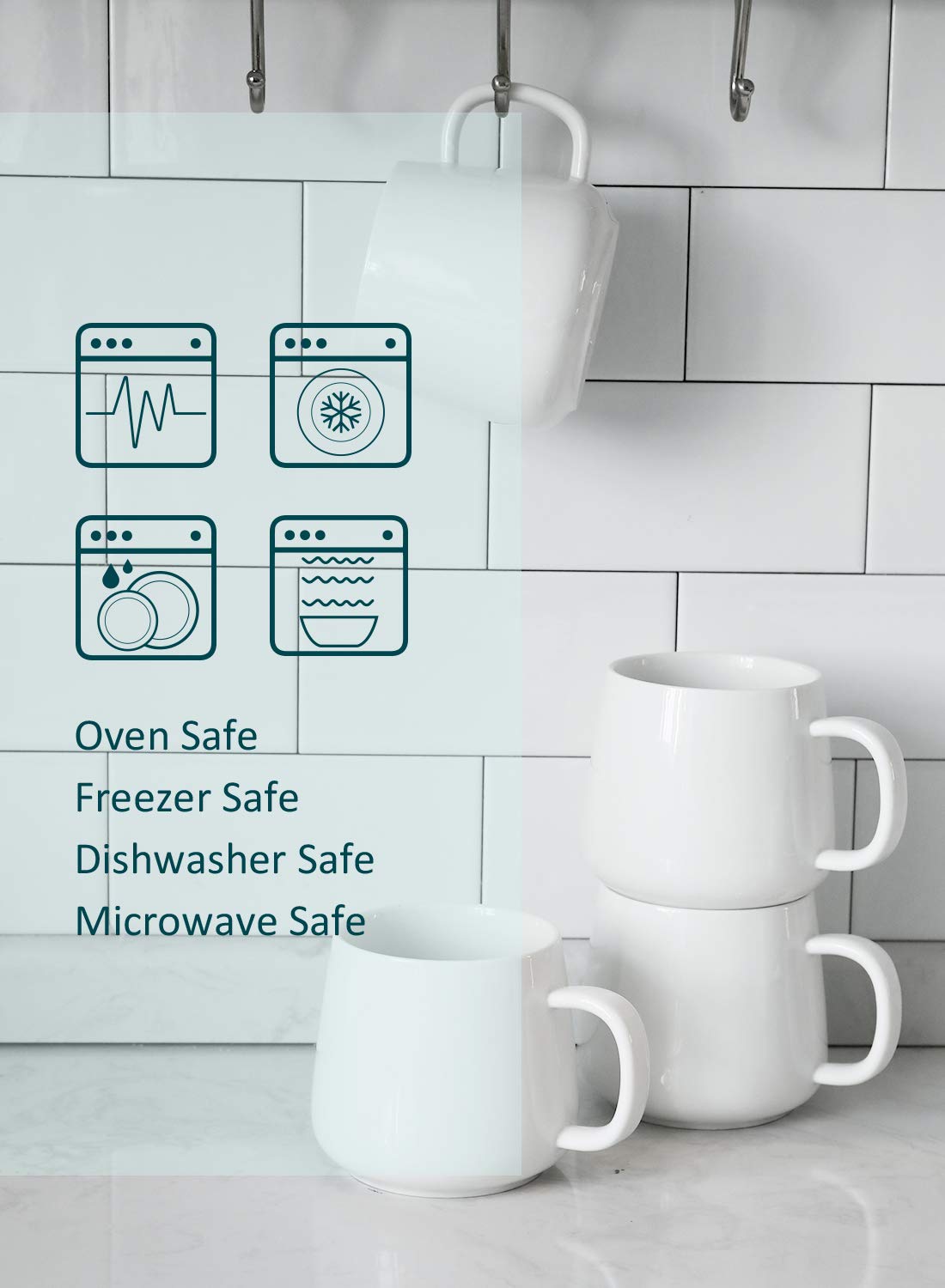 Set de tazas Teocera, cuatro piezas para familia u oficina.