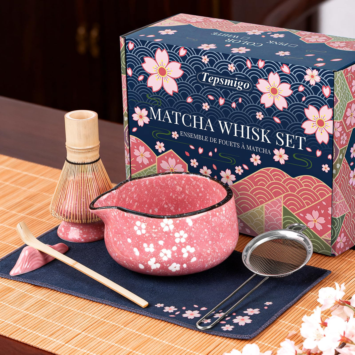 Tepsmigo cuenco de matcha cerámico para mezclar de forma uniforme.