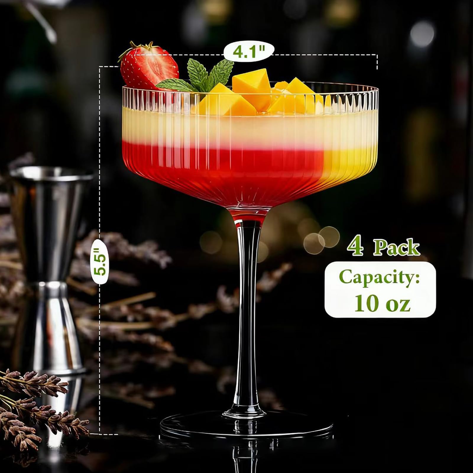 TEQKON cristal sin plomo 10 oz, claridad y brillo.
