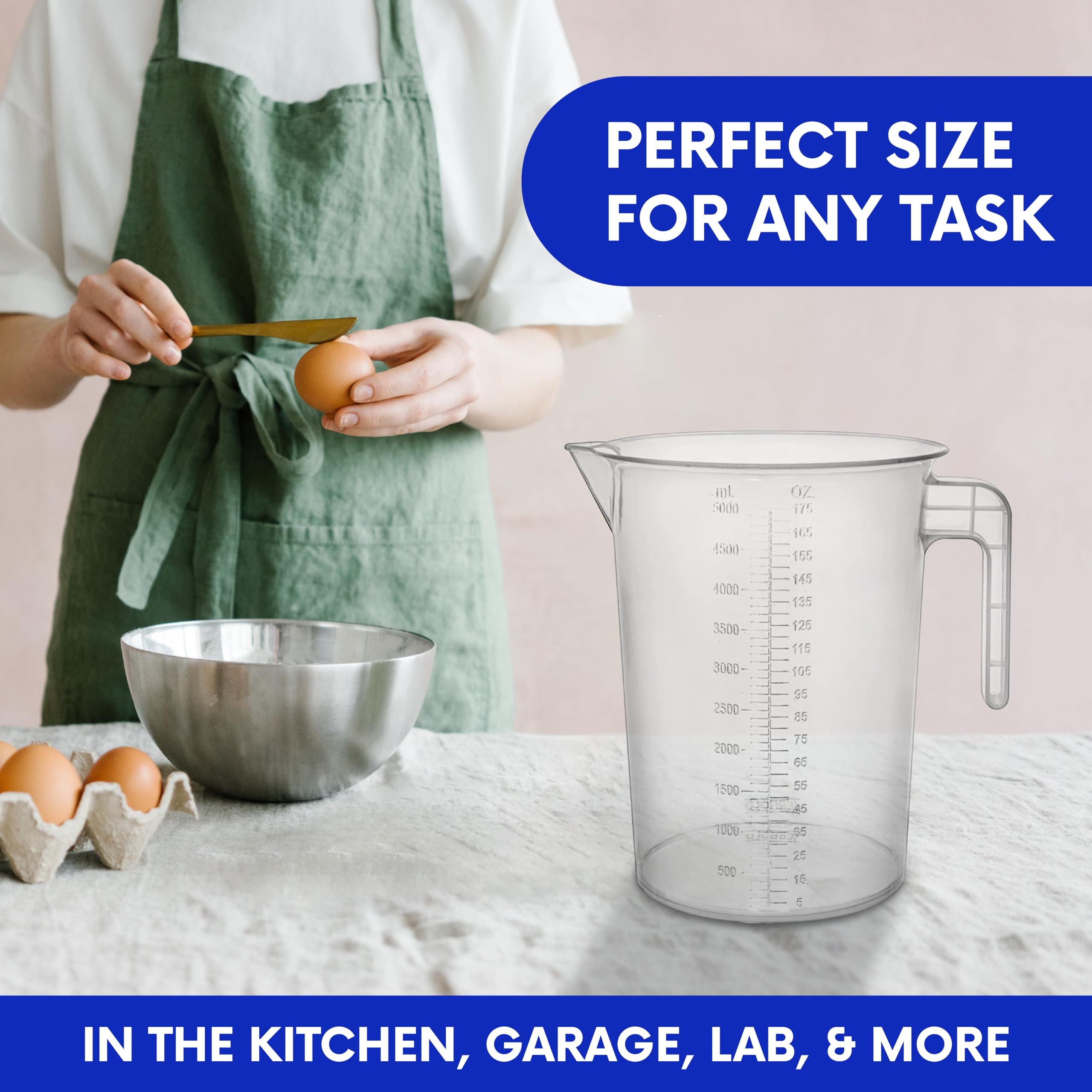 Terbold jarras de medición 5L para uso profesional en cocina y servicio.