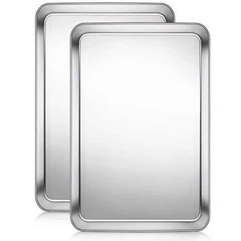 Bandeja Terlulu 16x12 con acabado espejo para hornear de forma uniforme.