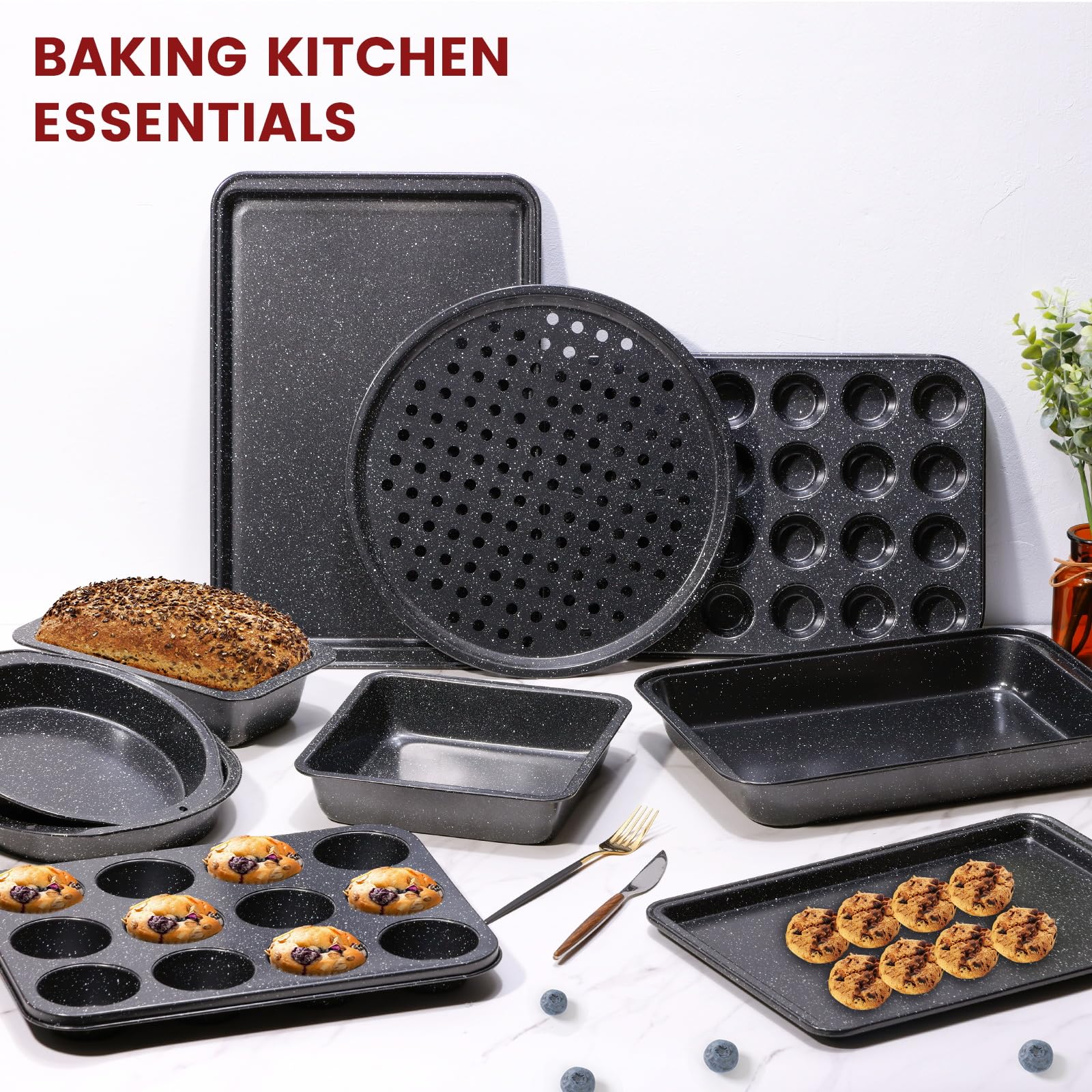 Terlulu moldes muffins 12 y 24 tazas para horneado parejo