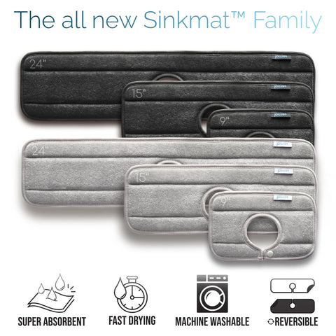 Ternal Sinkmat, color negro, estilo discreto y práctico para cocina.