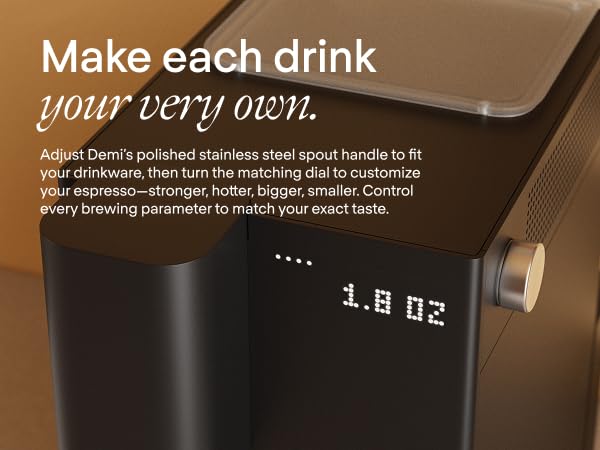 Terra Kaffe Demi Compact: selector de control de intensidad y temperatura para adaptar bebidas.