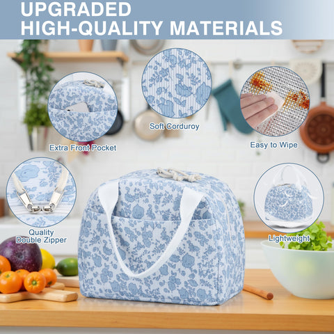 TESAFNG bolsa de almuerzo gran capacidad cabe comidas, tentempiés y utensilios.