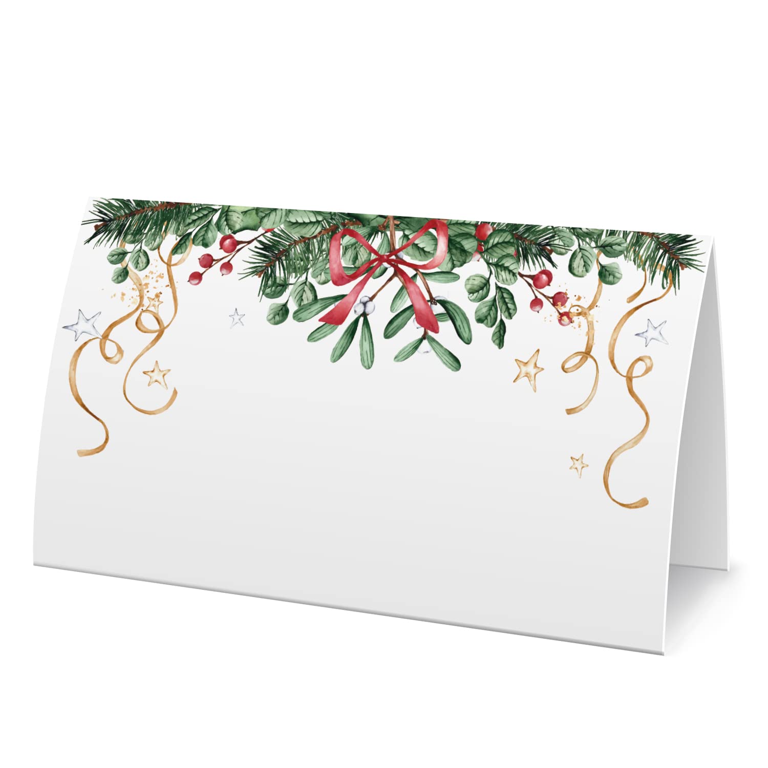 Tesedupoole etiquetas de comida de Navidad 25 pack para la mesa, con diseño único