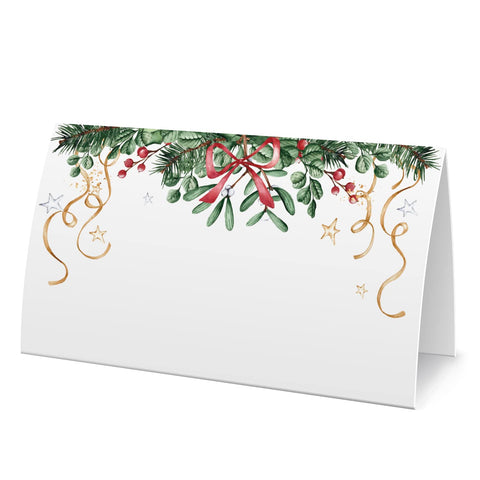 Tesedupoole etiquetas de comida de Navidad 25 pack para la mesa, con diseño único