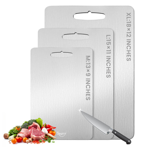 TESFLY tabla de titanio, doble cara, ideal para cortes de carnes y verduras.