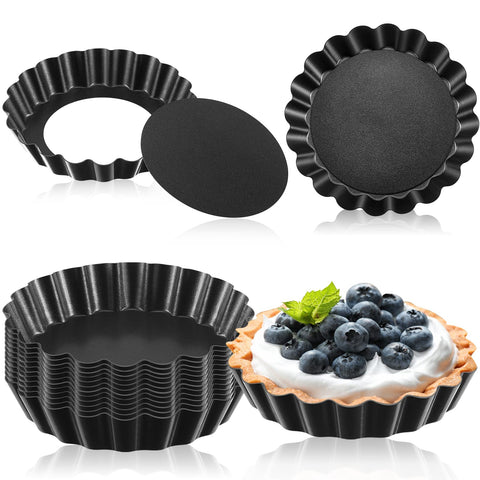 Moldes Tessco mini tartas con fondo desmontable, desmoldado fácil y limpio