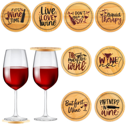Tessco for you, cubiertas de vaso de vino en bambú, diseño 1, evitan derrames