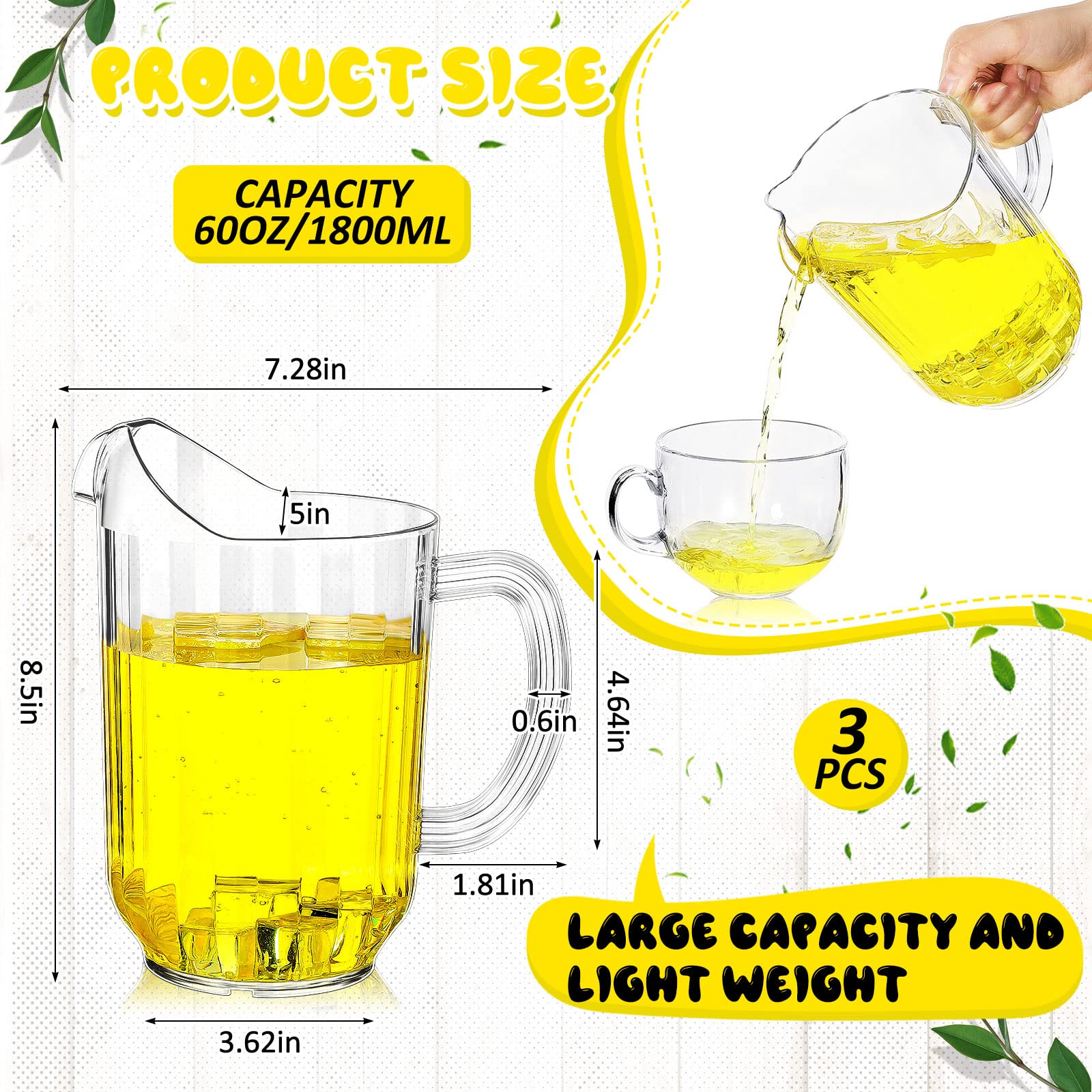 Conjunto Tessco para ti de 3 jarros, ideal para distribuir bebidas en eventos