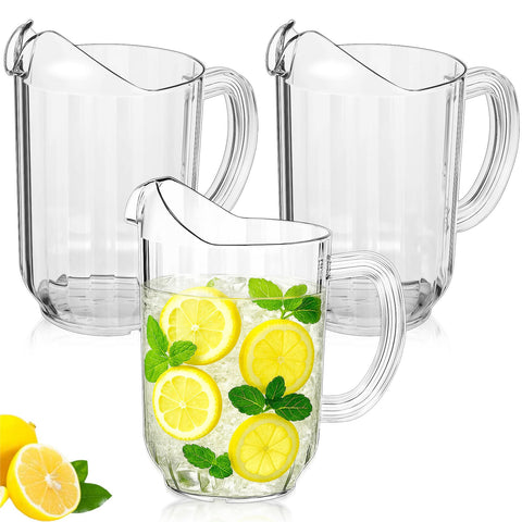 Jarra Tessco para ti de plástico 60 oz, transparente, ideal para servir bebidas
