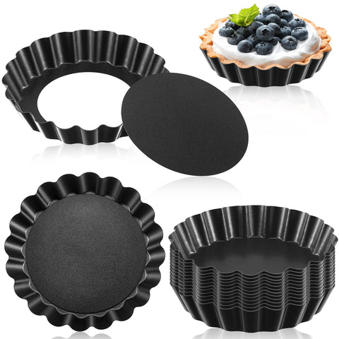 Tessco mini tartas con base removible, desmolda con facilidad y mantiene la forma.
