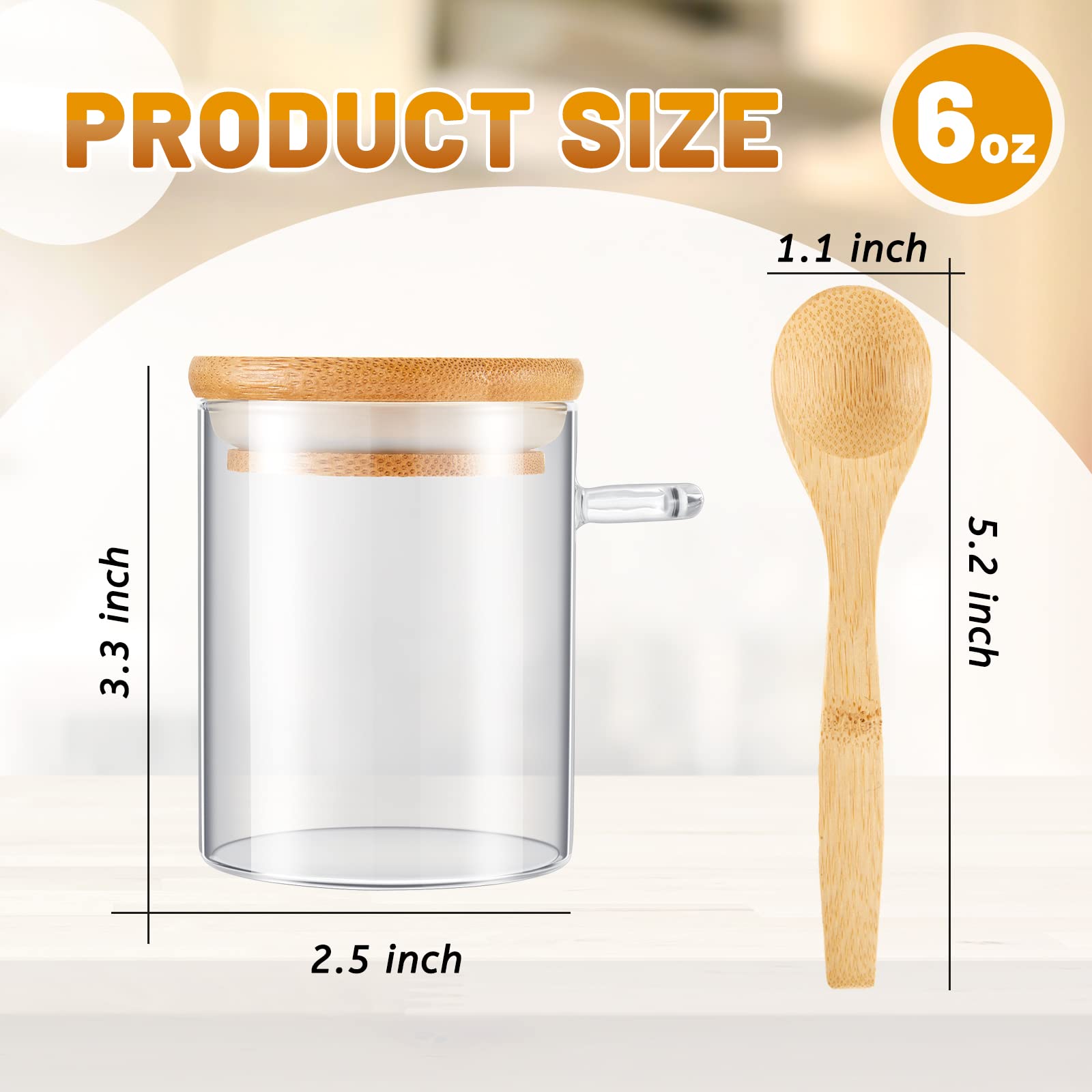 Jarras cristal Tessco para ti con cuchara, perfecto para medir especias o azúcar.