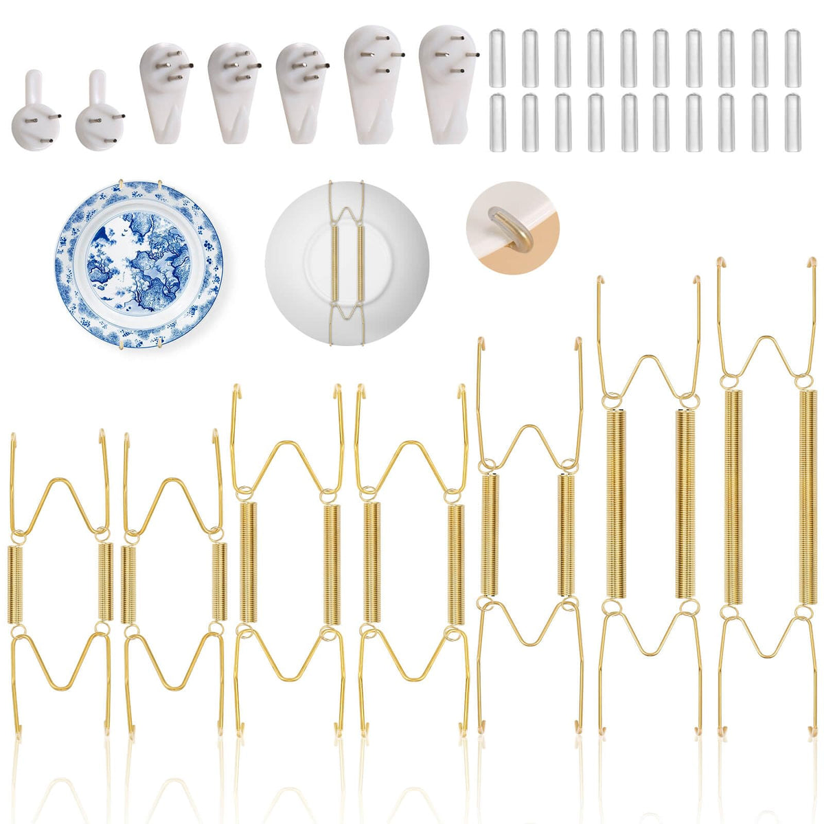 Tetutor colgadores para plato de 4 pulgadas, montaje estable para display elegante.