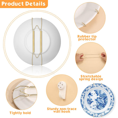 Ganchos Tetutor de 10 pulgadas, perfil casi invisible para exhibir porcelana.