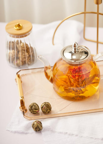Conjunto regalo elegante de TETWIN para amantes del té en flor