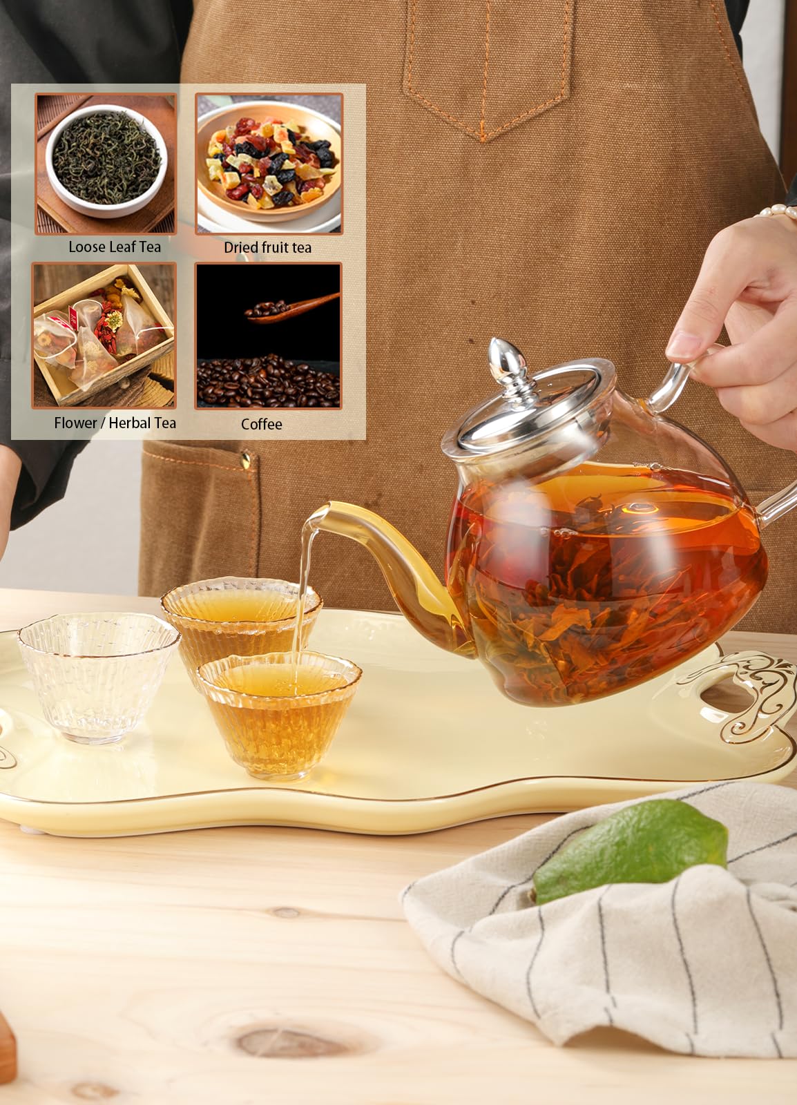 Capacidad de 1000 ml, ideal para 3-4 tazas