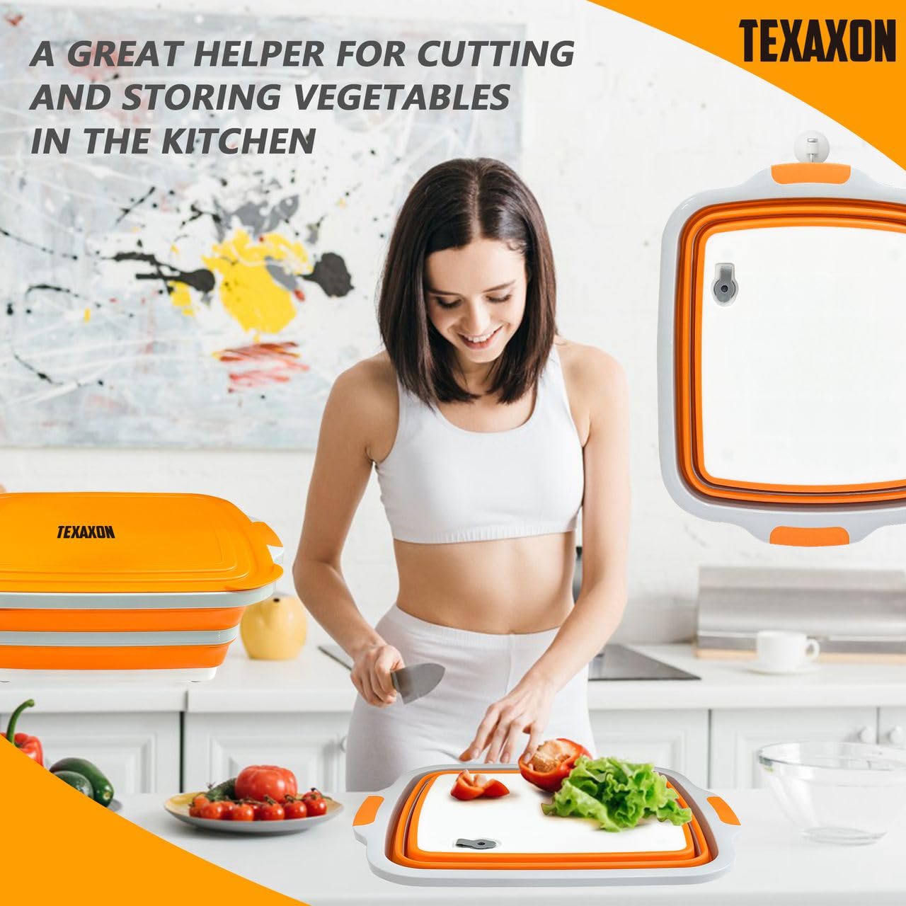 Texaxon tabla de corte integrada para carnes y verduras al aire libre