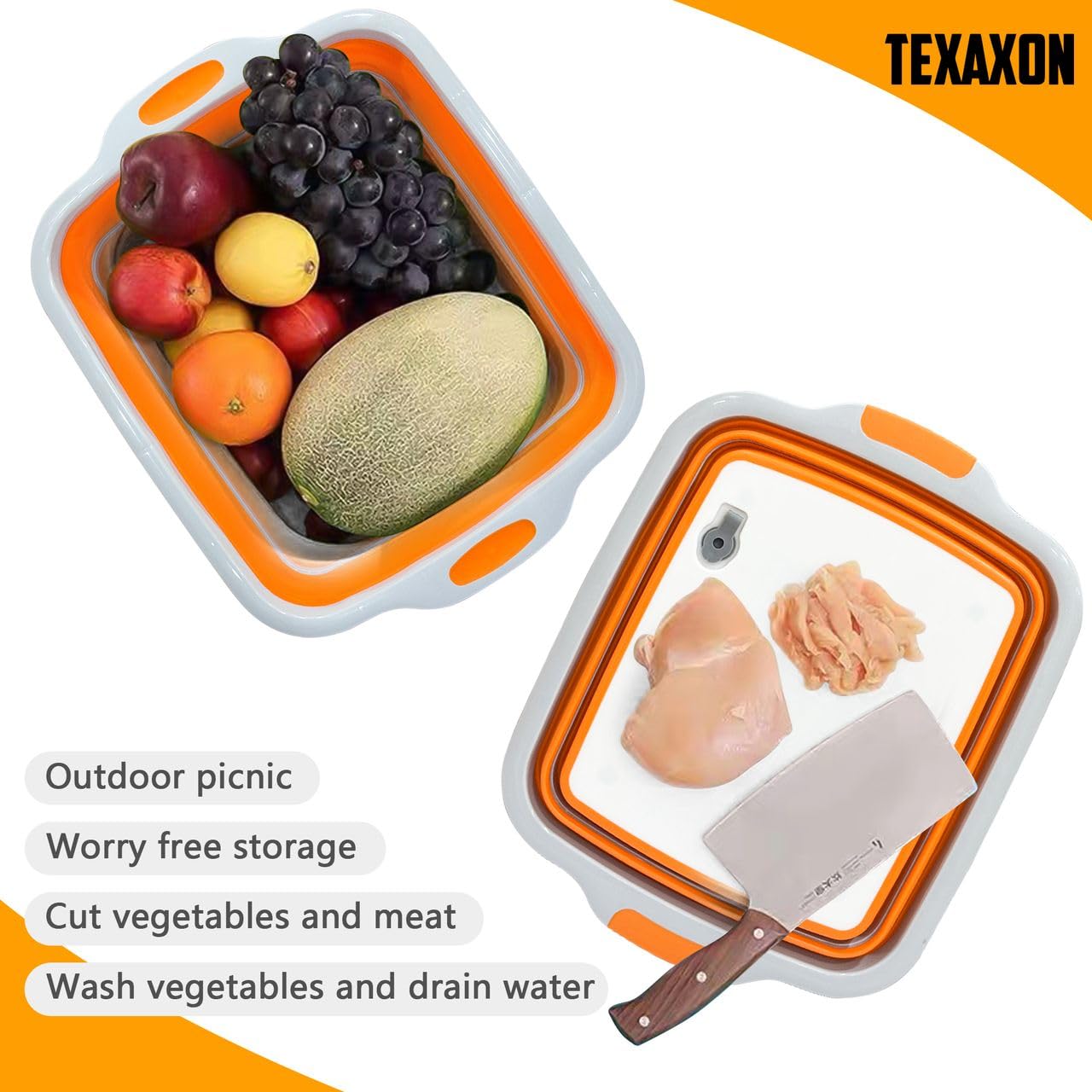 Texaxon tapa de cubeta plegable para transporte seguro