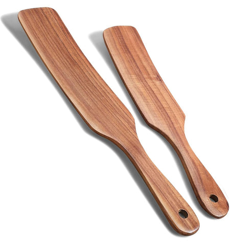 TEZZ spurtle de acacia natural para cocinar sin rayar ollas.