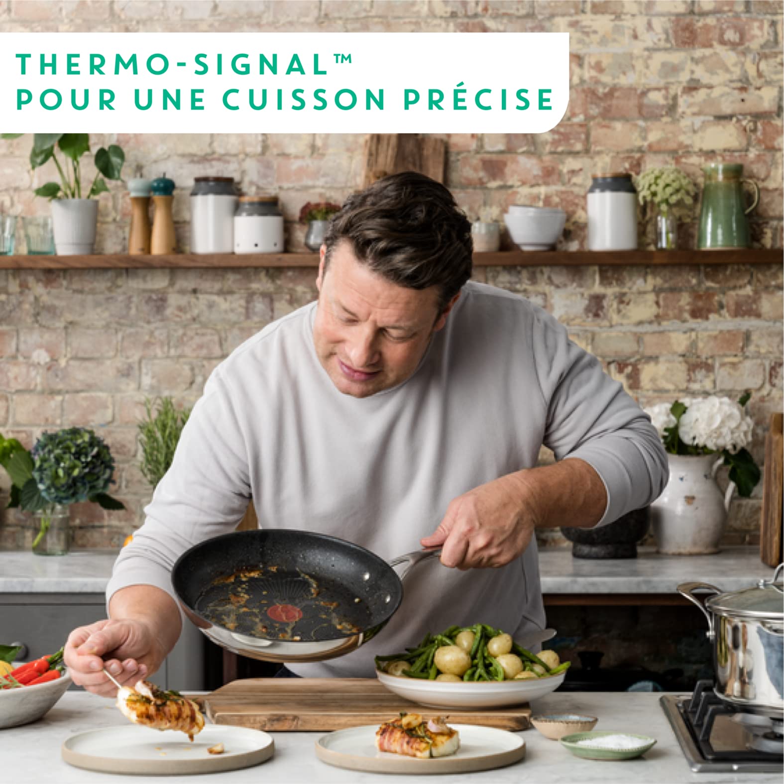 Sartén apta para horno hasta 500°F de T-Fal Jamie Oliver Cooks Smart