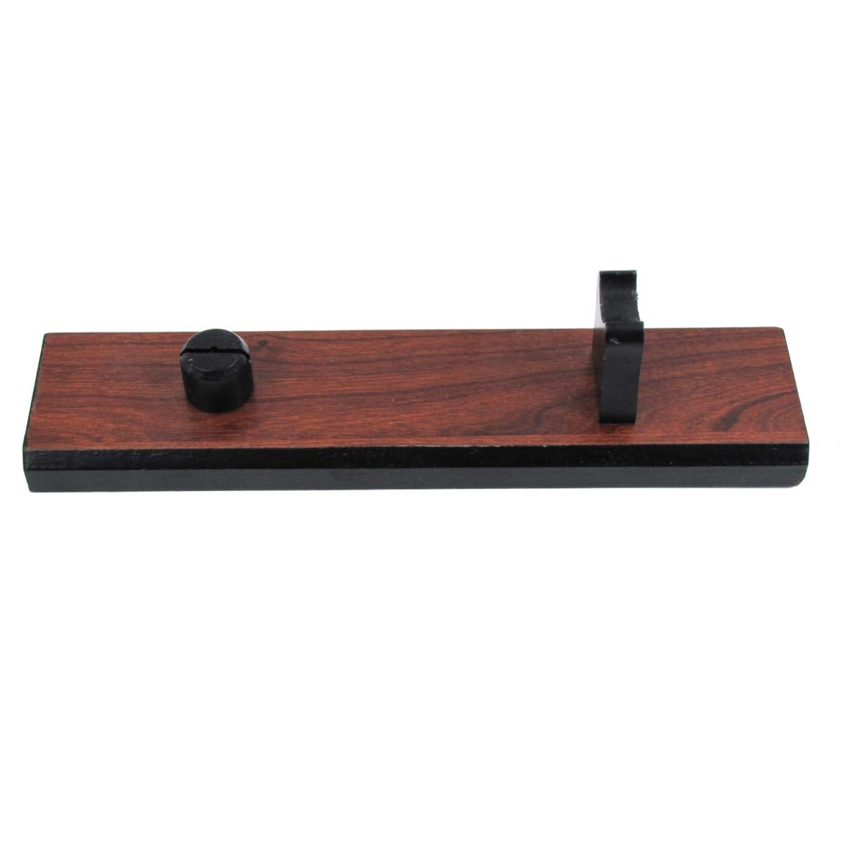 TG,LLC soporte cuchillo hoja fija en madera marrón natural para exhibición elegante.