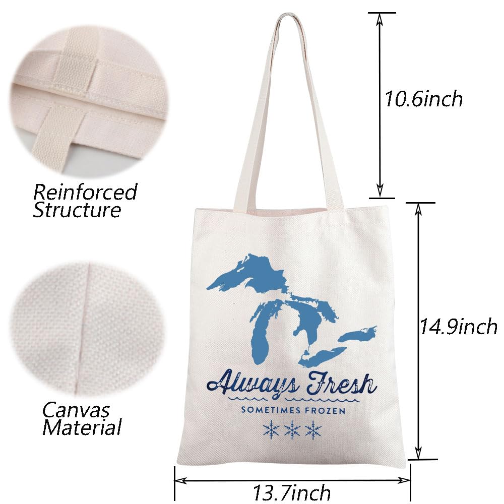 Interior generoso del Michigan Tote para tus esenciales diarios.