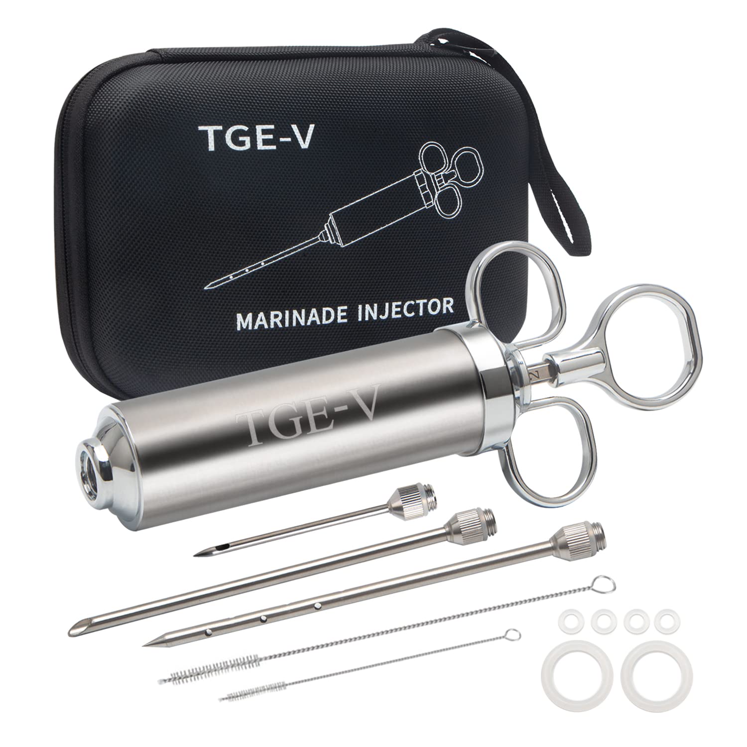Inyector TGE-V de carne 2 onzas para marinar y lograr jugosidad.