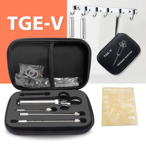 Conjunto de accesorios TGE-V para inyector de carne y marinados.
