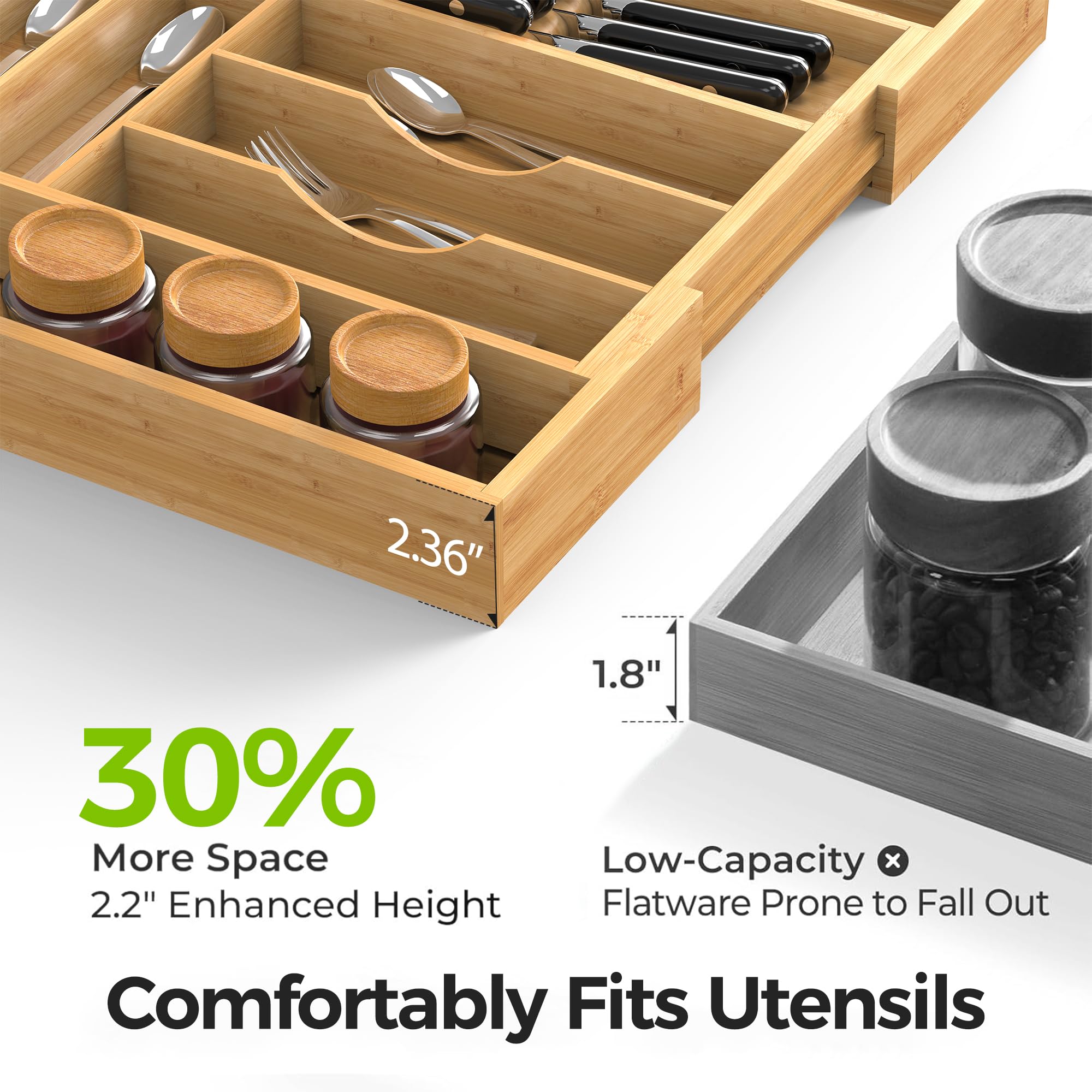 Thalomely 8 compartimentos para cubiertos en un solo cajón