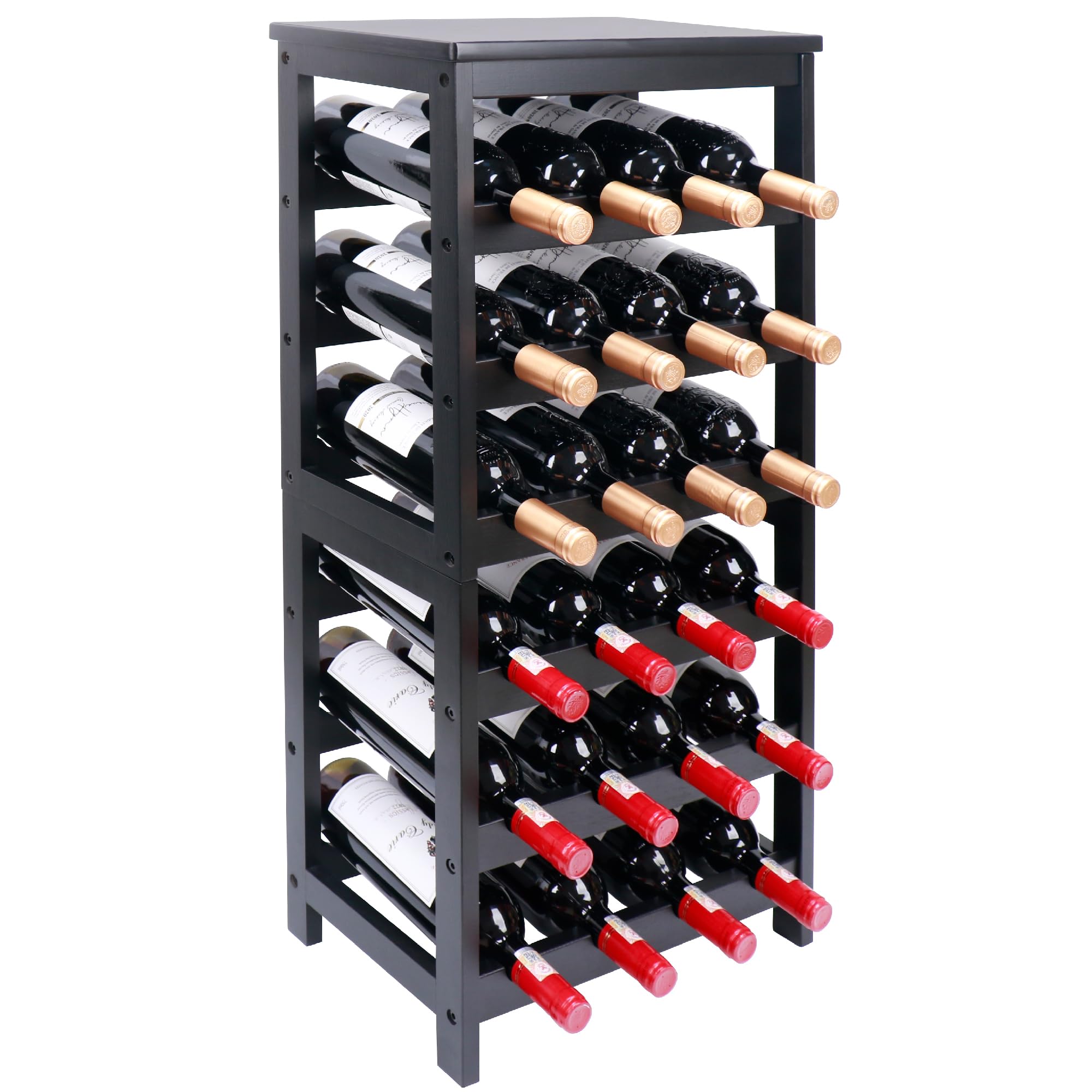 Thalomely estante de vino de 6 niveles, capacidad para 24 botellas.