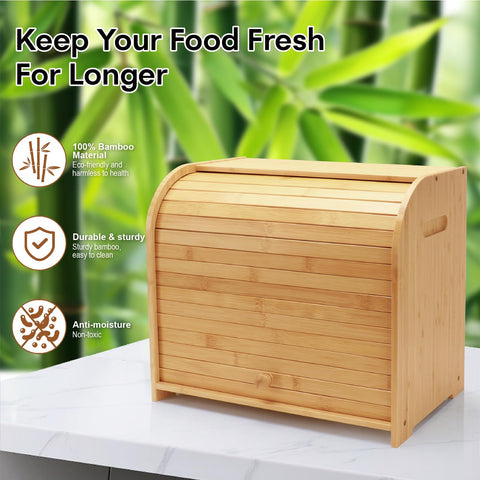 Thalomely panera bambú diseño elegante y superficies fáciles de limpiar