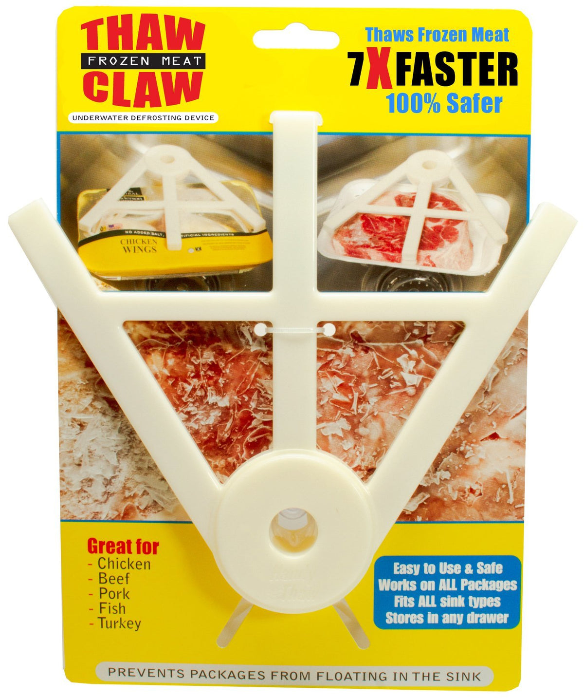 Thaw Claw Descongelador para carne y pollo, descongelamiento rápido y seguro.
