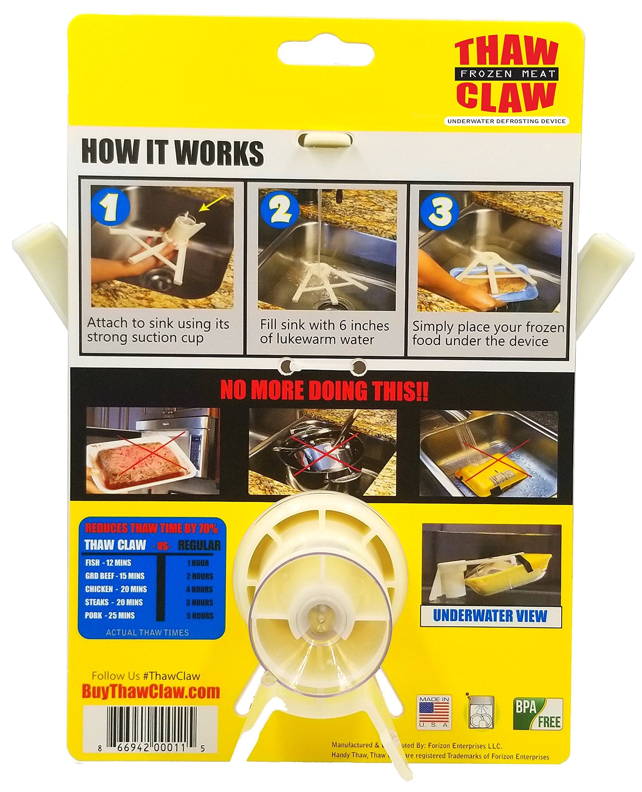 Thaw Claw Descongelador para carne y res, sujeción estable y uso cómodo.