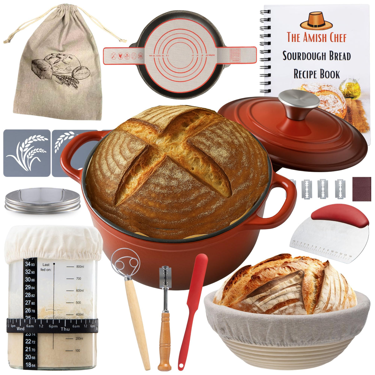 The Amish Chef olla holandesa para hornear pan con cocción uniforme