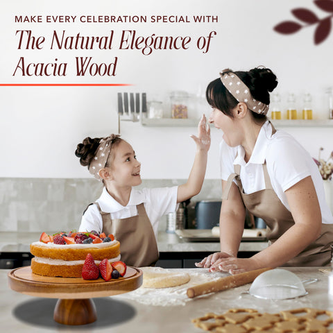 The Artful Cook acabado natural de madera acacia realza la mesa