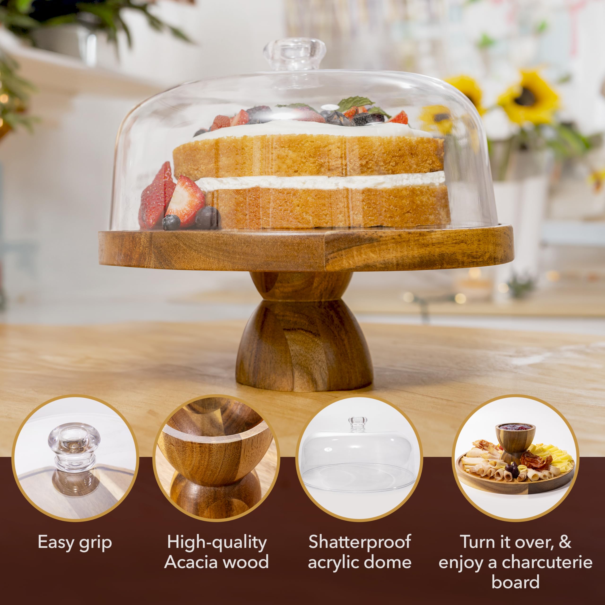 The Artful Cook domo acrilico muestra tu pastel con seguridad