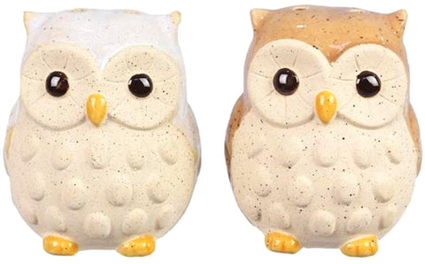 The Bridge Collection buho-sal-pimienta-ceramico-frente: adorno práctico para la cocina diaria