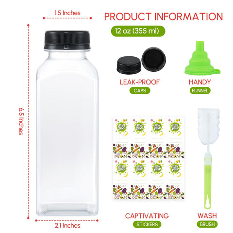 The Buyer Choice botellas-plastico claras con tapa para congelador.