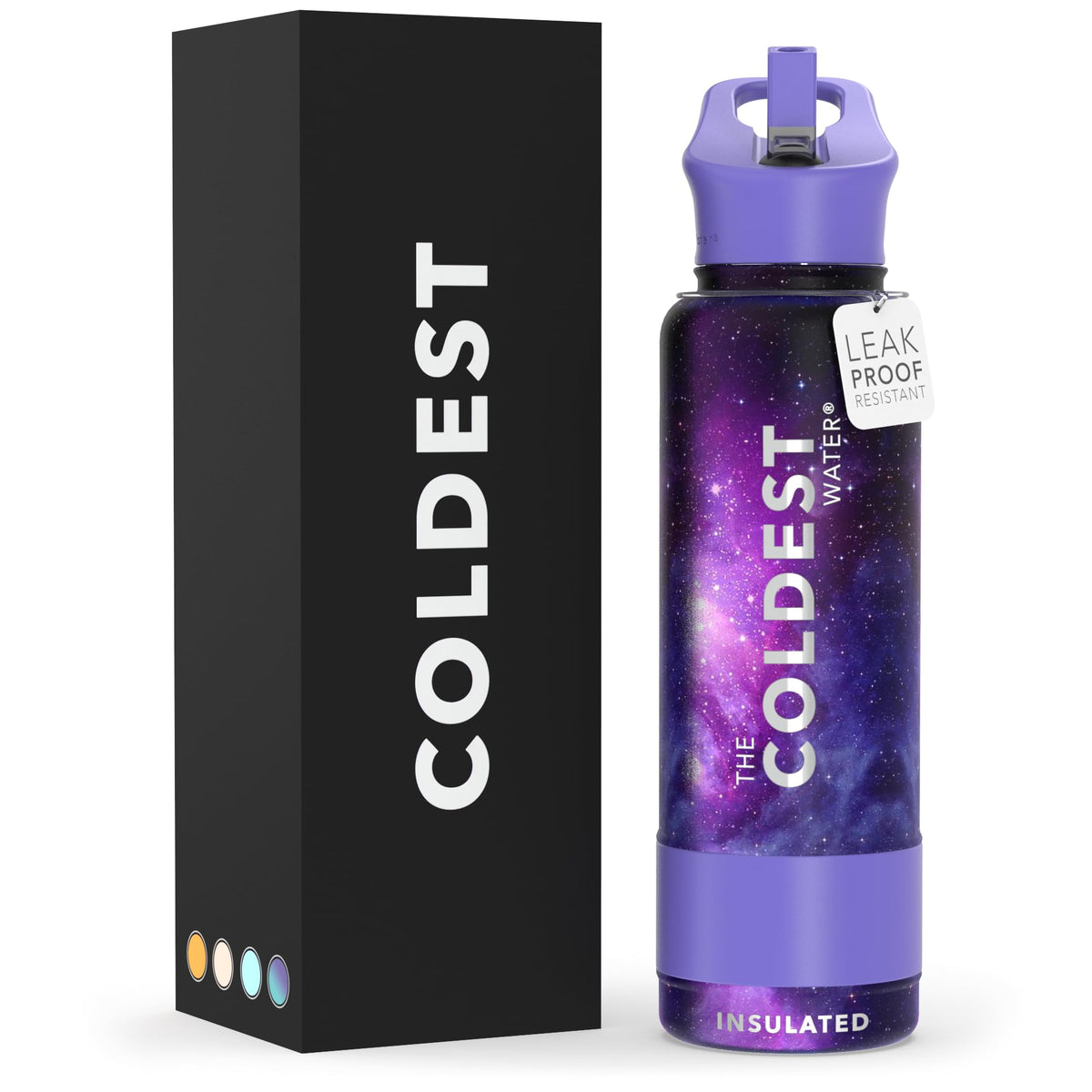 The Coldest Water botella con tapa de pajita en Astro Purple para uso diario