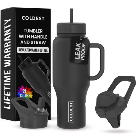 The Coldest Water, vaso termico con asa ergonómica, ideal para llevar al trabajo.