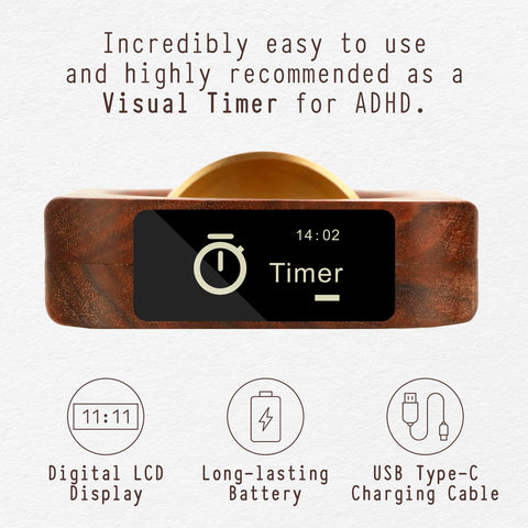 the dot cubo temporizador Pomodoro de madera, estudio, compañero silencioso para concentración