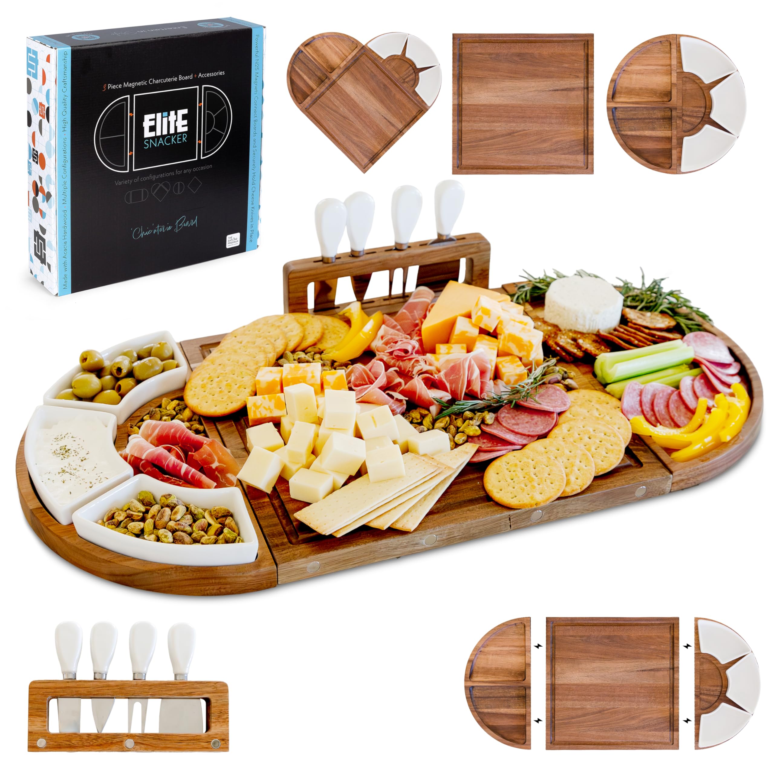 The Elite Snacker: tabla charcutería grande expandible para reuniones