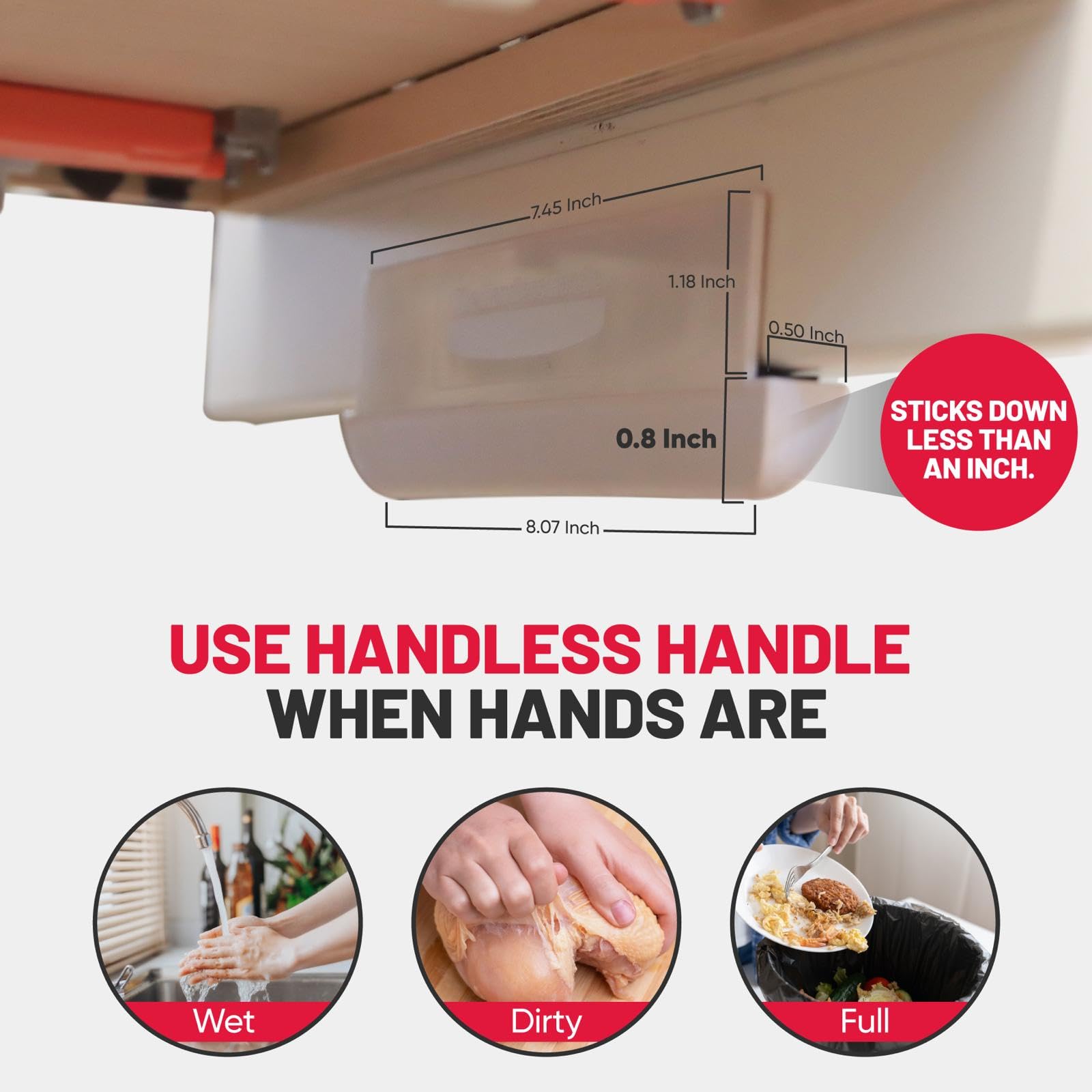 The Handless Handle es removible sin dañar la pintura de la cocina.